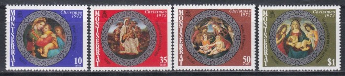 Monserrat 1972 - Crăciun - Picturi de Botticelli, Fungai, MNH