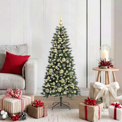 vidaXL Brad de Crăciun artificial cu 150 LED Verde 50 x 50 x 120 cm 3395800 foto