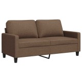 Cumpara ieftin Canapea cu 2 locuri, maro, 140 cm, material textil