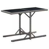 Gossi masa de gradina, antracit, 110 x 53 x 72 cm, sticla si poliratan