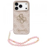 Husa pentru Apple iPhone 18 Pro Max / 17 Pro Max, Guess, 4G Classic Logo with Strap, Roz Aurie