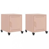 Cumpara ieftin Noptiere, 2 buc., roz, 36x39x43,5 cm, otel