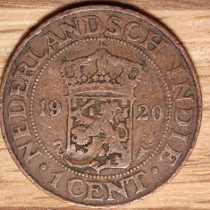 Indiile de est Olandeze - moneda de colectie - 1 cent 1920 bronz Wilhelmina