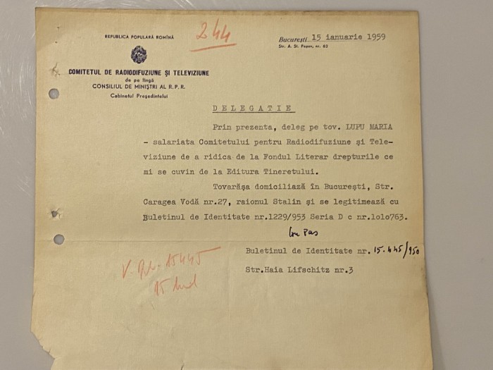 Ion Pas - document vechi - manuscris, semnatura olografa