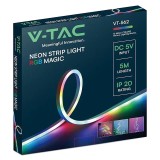 Kit banda LED NEONFLEX MAGIC RGB 5m 5VDC IP20 + telecomanda V-tac SKU-24050