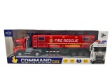 Camion pompieri cu semiremorca 1:24 replica metal lumini si sunete Fire Rescue Command