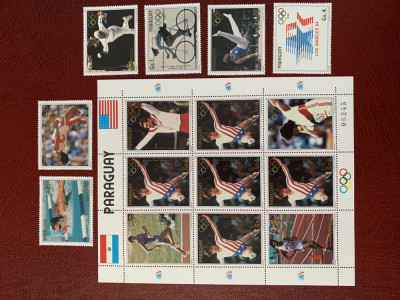 paraguay - Timbre sport, jocurile olimpice 1984, nestampilate MNH foto