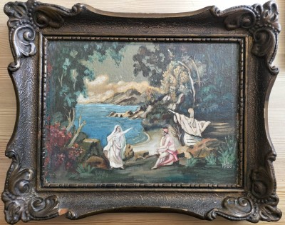 Itu-Scenă mitologică, pictură &amp;icirc;n ulei (1986) foto