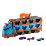 Tir cu 3 masinute si pista Hotwheels
