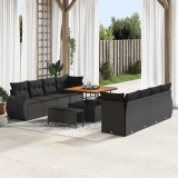 Cumpara ieftin Set de canapele pentru grădină 11 pcs Negru poliratan