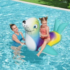 Saltea gonflabila copii Foca curcubeu pentru piscina 157 x 114 cm Bestway