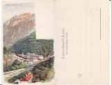 Baile Herculane -litografie- rara, Necirculata, Printata