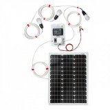 Sistem de iluminat solar 50&nbsp;W cu 3 becuri, AgroElectro