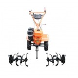 Motocultor 7.5CP cu freza 100cm, motor benzina 4 timpi 212cc OHV, viteze 2+1, transmisie pinioane, roti 4.00-8 Breckner Germany