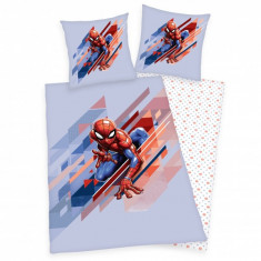 Lenjerie de pat Spiderman pentru copii din bumbac reversibila