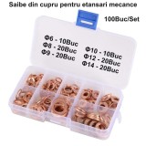 Set 100 Saibe Cupru Etanșare &Oslash;6-&Oslash;14 mm, Auto, Moto, Instalații - Garnituri Conducte Benzină, Ulei, Apă