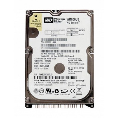 HARD DISK LAPTOP SH WESTER DIGITAL WD800UE , 80 gb foto