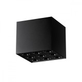 Lustră De Tavan Ozzy Negru Din Aluminiu Cu 9 Becuri Dreptunghiulare Minimalistă De Interior