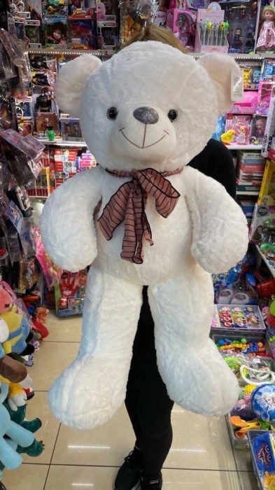 Urs alb de plus clasic 80cm
