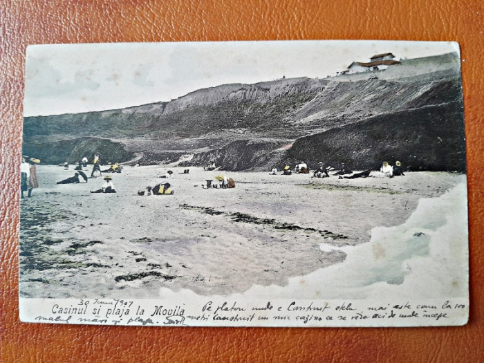 Carte Postala, Casinul si plaja la Movila, 1937, circulata