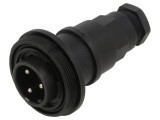 Conector circular tată BULGIN PXV0732/P 3 pini 12A 277V IP68 IP69K 6-8mm