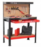 Cumpara ieftin 🧰 Banc de lucru cu sertar și panou de agățare &ndash; 120x60x150 cm, model VX83270