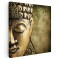 Tablou canvas portret statuie Buddha detaliu, auriu 1307 Tablou canvas pe panza CU RAMA 40x40 cm