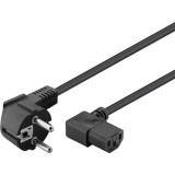Cablu de alimentare cu IEC 90 grade pe ambele capete 5m negru 3x1mm2 pentru PC /monitor /proiector /dispozitive cu conector C14, Goobay
