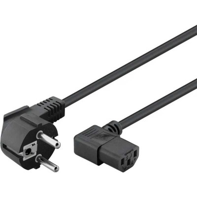 Cablu de alimentare cu IEC 90 grade pe ambele capete 5m negru 3x1mm2 foto