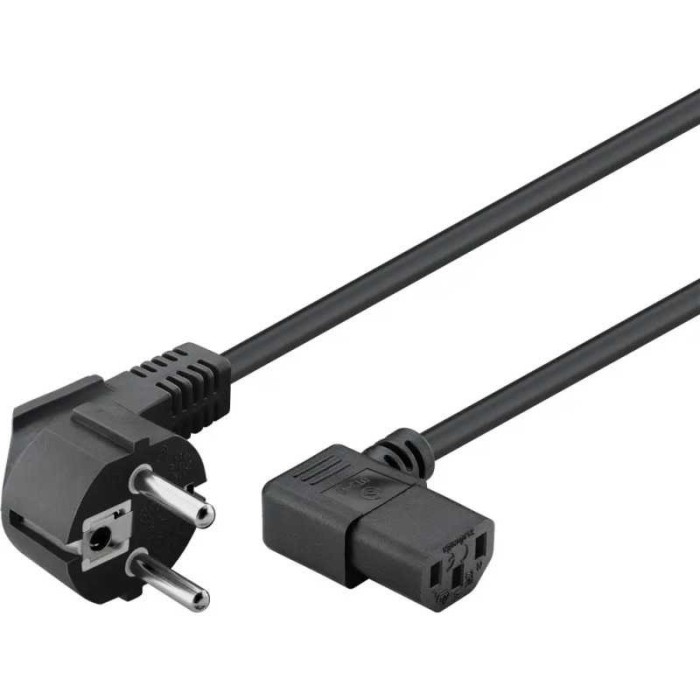 Cablu de alimentare cu IEC 90 grade pe ambele capete 5m negru 3x1mm2