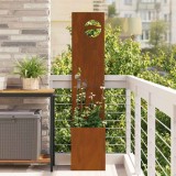 vidaXL Ghiveci de Grădină cu Panou Decorativ Ruginit 32 x 140 cm
