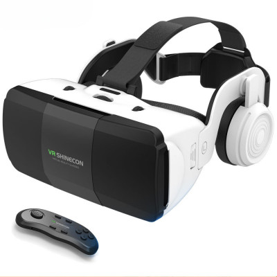 Ochelari VR 3D, Realitate Virtuala, Lentile Acril, Casti, Gamepad, Telefon 4, 7-6, 7 inch, 3D Filme, Jocuri, Reglabil, Universal, Model 2023 foto
