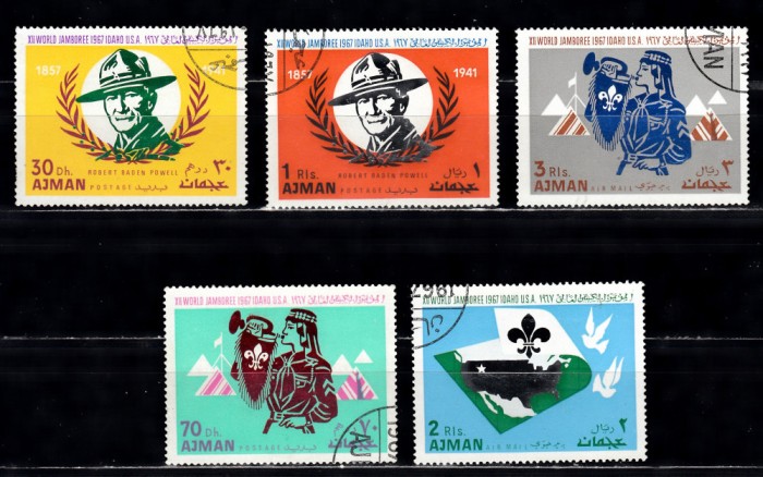 A12 S5 6 - Timbre foarte vechi - Ajman - Jamboreea - 1967