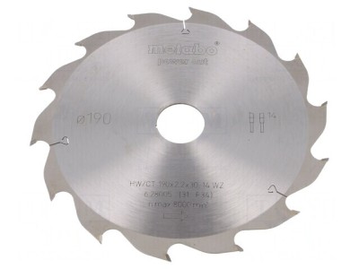 Disc Ferăstrău Circular 190mm 14 Dinți foto