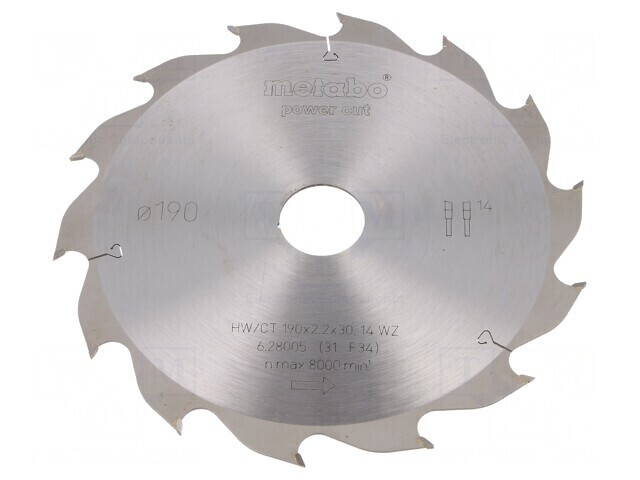 Disc Ferăstrău Circular 190mm 14 Dinți