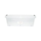 Cutie depozitare 30L cu capac si roti din plastic transparenta 630x400x200mm