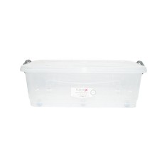 Cutie depozitare 30L cu capac si roti din plastic transparenta 630x400x200mm
