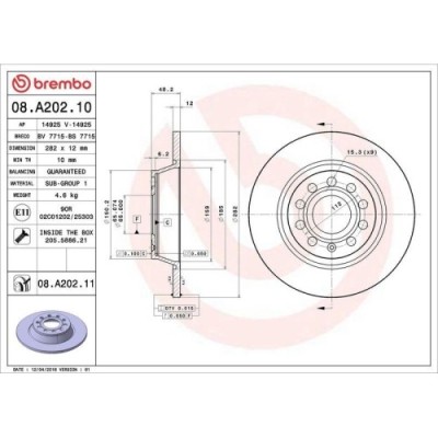 Set disc frana Audi A3 (8p1) 05.03-12.13 , Q3 (8ub 8ug) 06.11-03.20, Q3 (F3b) 07.18-; Seat Alhambra (710 711) 06.10-12.22, Altea (5p1) 03.04-12.15, A foto