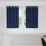 vidaXL Draperii opace cu ocheți, 2 buc., albastru &icirc;nchis, catifea