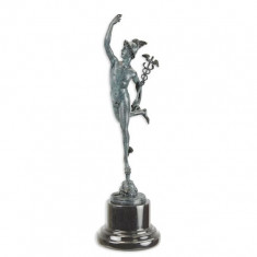 Mercur-statueta din bronz pe un soclu din marmura BE-95