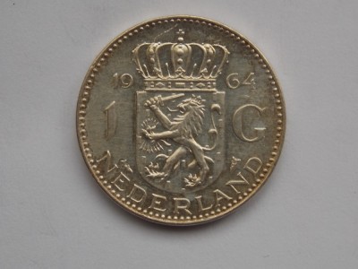 1 GULDEN 1964 OLANDA-argint foto