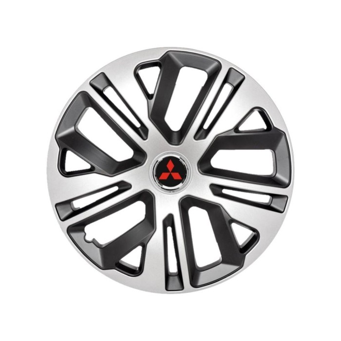 Set 4 Capace Roti 15 Inchi (R15) Raven Gri-Negru, Compatibile Cu Mitsubisi