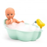 Cadita de baie pentru papusi cu dus in forma de pasare-colectia Pomea,36x14x23 cm, Djeco