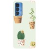 Husa compatibila cu Motorola G100 model Cactus in bloom, Silicon, TPU, Viceversa, Transparent, Carcasa