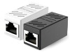 Adaptor / Mufa de prelungire cablu retea cat6, UTP / FTP / RJ45, Active, mama-mama, alb/negru, prelungitor cablu internet cat.6 gigabit coupler, conta