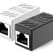 Adaptor / Mufa de prelungire cablu retea cat6, UTP / FTP / RJ45, Active, mama-mama, alb/negru, prelungitor cablu internet cat.6 gigabit coupler, conta