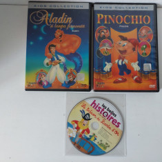 Lot 2 DVD desene animate: 1. Pinochio 2. Aladin si lampa fermecata + CD bonus