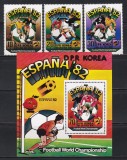 Coreea de Nord 1981 - Cupa Mondială de fotbal - Spania, Serie + Colita, MNH, Nestampilat
