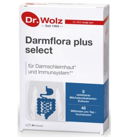 Darmflora plus select cu 8 tipuri de culturi probiotice Dr. Wolz 40cps