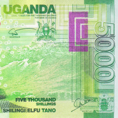 Bancnota Uganda 5.000 Shilingi 2010 - P51a UNC ( primul an din serie )